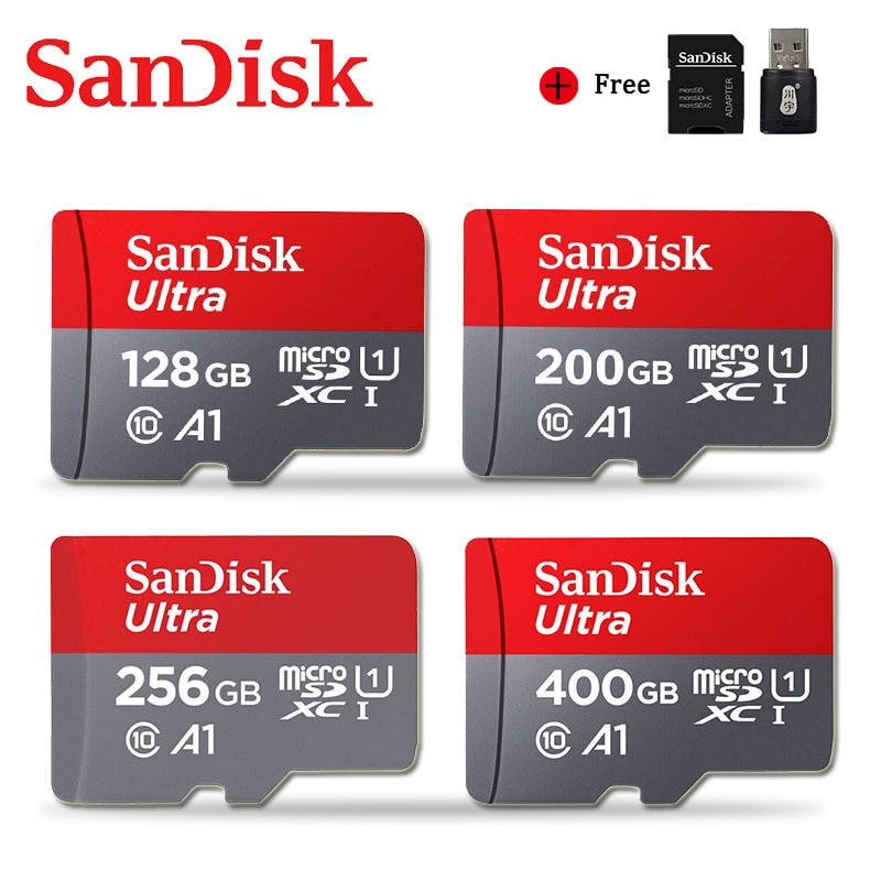 SanDisk Ultra Micro SD 32GB 64GB 128GB 200GB 256GB 16GB 400GB microSD Memory Card A1 Class10 UHS-1 98MB/S TF/SD Card For phone