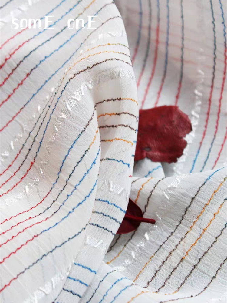 50 x 140cm farve striber hvid chiffon stof gør-det-selv patchwork sy skjorte dukke indretning kjole high-end tøj stof