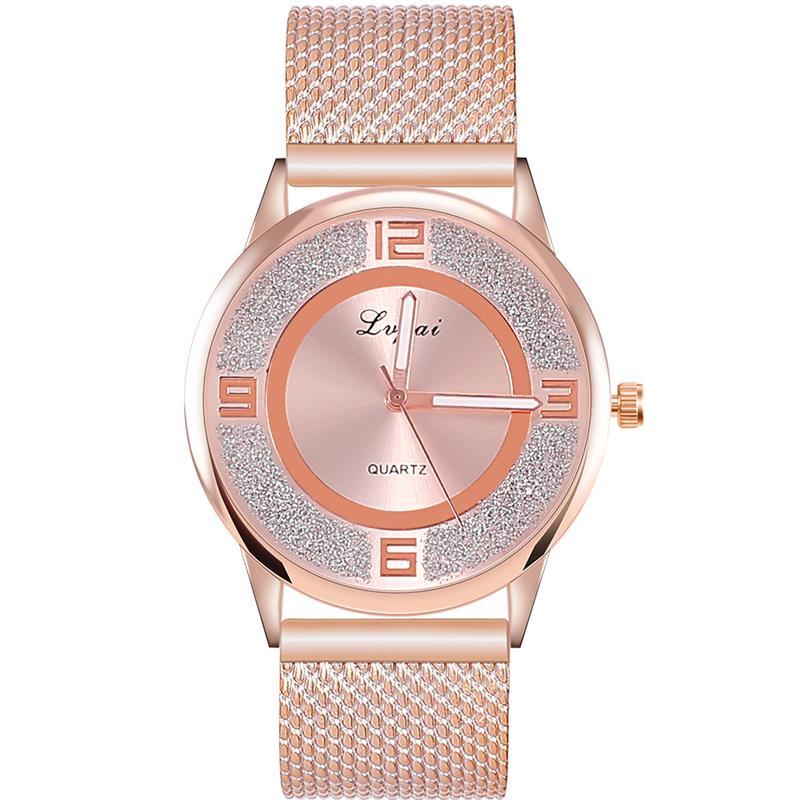 Relogio Feminino Zilver Minimalistische Horloge Aluminium Band Rvs Analoge Quartz Horloge Vrouwen Vrouwelijke Luxe Horloges: Rose Gold 1