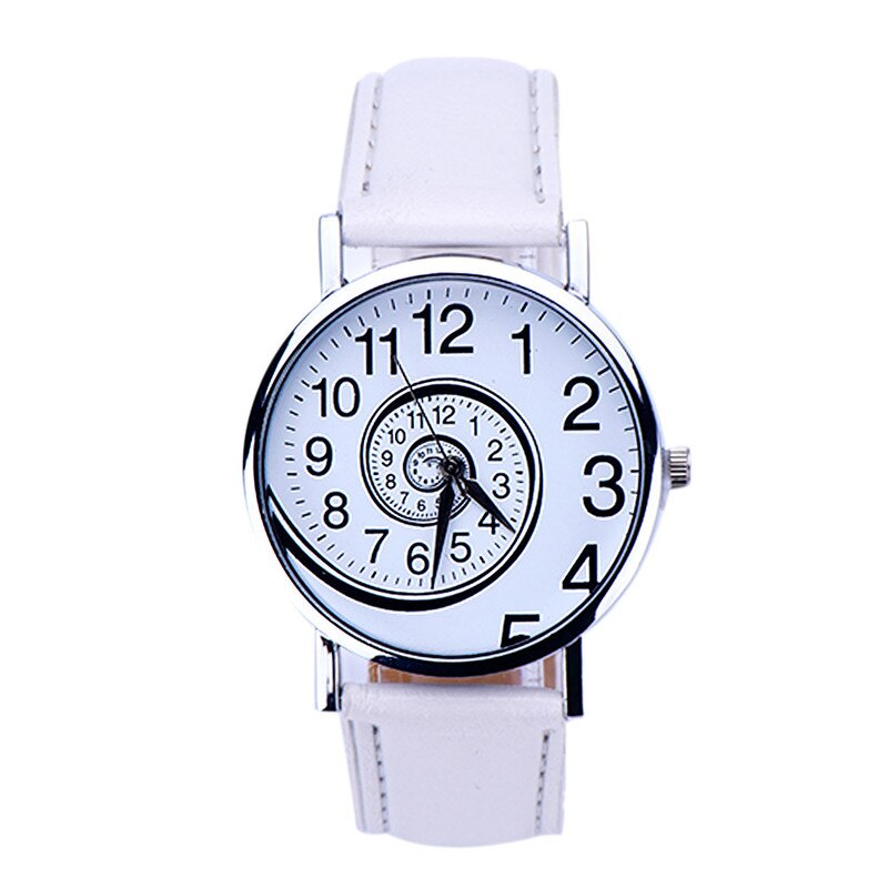 Lovely Girl Female Watches Women Swirl Pattern Dial Cute Quartz Watch Pink Leather Strap Analog Quartz Wrist Watch Montre