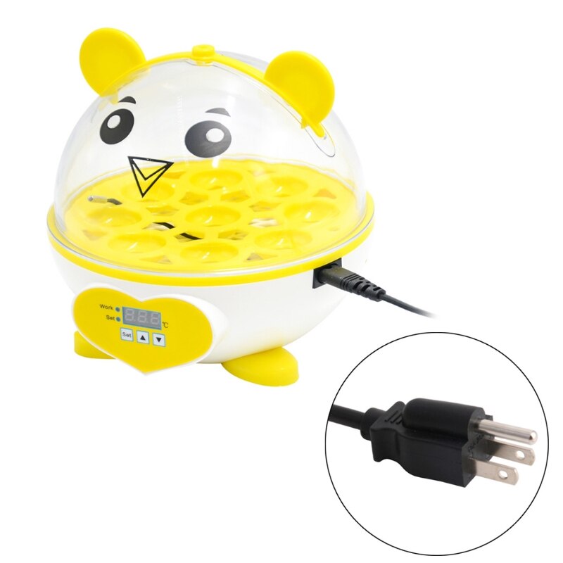 9 Partition Eggs Incubator Mini Brooder Birds Automatic Thermostat Breeding Digital Display Hatching Chicken Duck F: US