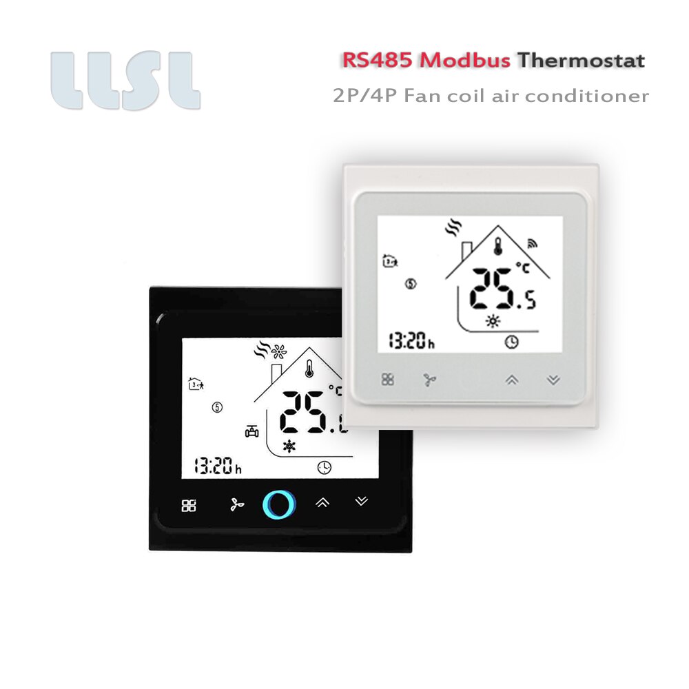 2P/4P Modbus RS485 Rtu-Fan Coil Airconditioner Thermostaat, 95-240VAC 24VAC