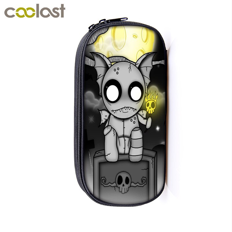 Voodoo dukke / hodeskalle kosmetikkvesker blyantboksveske kvinner sminkeveske jenter skoleveske blyantholder oppbevaringsvesker halloween: Qbbvoodoo 01