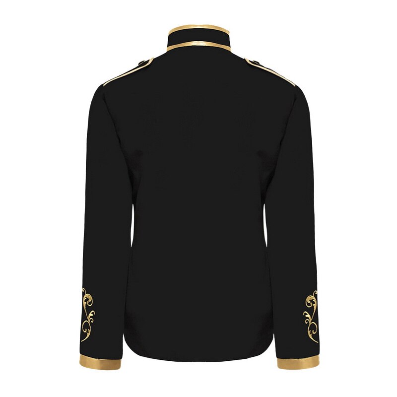 Monerffi prince guld broderi blazer til mænd middelalderlig slim fit jakkesæt krave lynlås jakkesæt frakke mandlige tøj