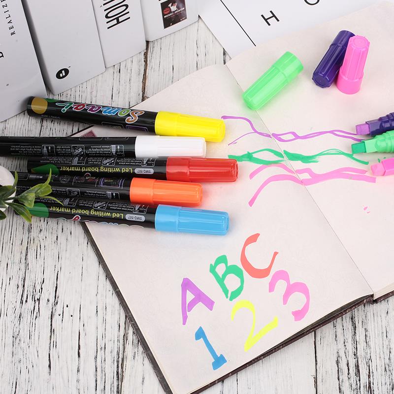 Dustless 8pcs Liquid Marker Pen Liquid Chalk Marker Liquid Chalk Pen Smooth LED Writing Board Highlighter Student Novelty