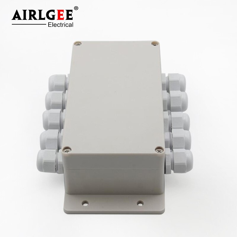 158*90*60mm 5 Inlet 5 Outlet with ear junction box with terminal waterproof junction box ABS outdoor sealed plastic wiring box