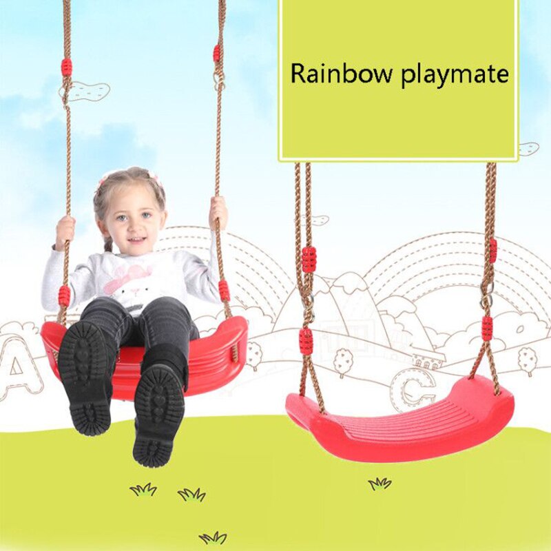 Vliegende Speelgoed Tuin Swing Kids Opknoping Seat Speelgoed Met Hoogte Verstelbare Touwen Indoor Outdoor Speelgoed Regenboog Gebogen Boord Kids Swing