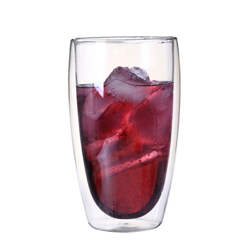 450ml/350ml/250ml/80ml värmebeständig dubbelvägg klar glas kopp te drinkware kopp dryck hälsa regim mugg kaffekopp: 450ml