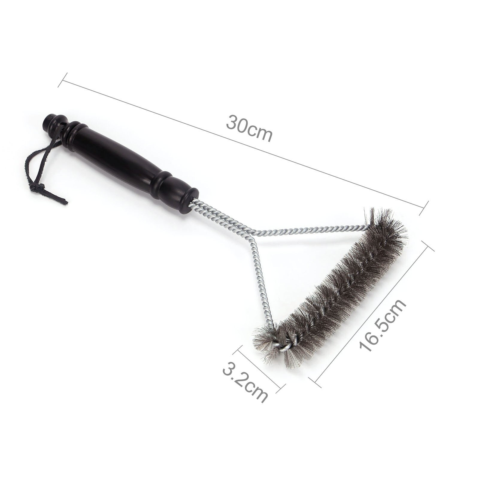 Cepillo de limpieza potente para barbacoa, cepillo de Metal para parrilla de barbacoa, negro, cerdas de alambre útiles, limpiador triangular, herramientas: 30cm