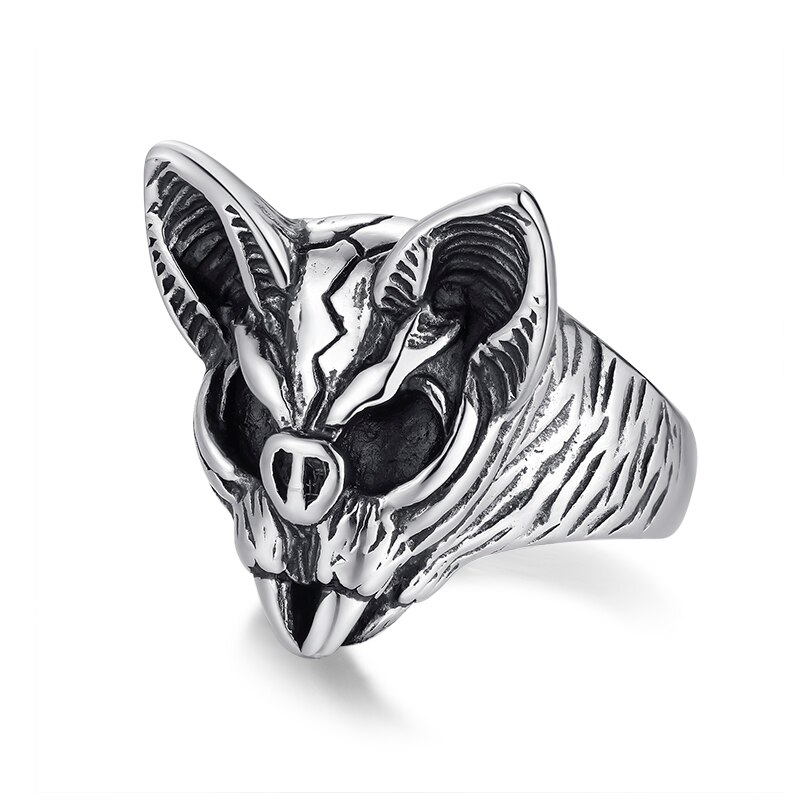 Rebellious Punk Gothic Men&#39;s Calvarium Satanic Skull Ring Men Motorcycle Stainless Steel Biker jewellery Halloween: 9 / OSR1043STEEL