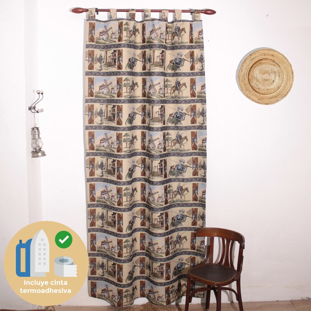 Cortina de trabillas alpujarra QUIJOTE avec cinta termoadhésif de 140x260 cm fabriqué en espagne | Silbalan |