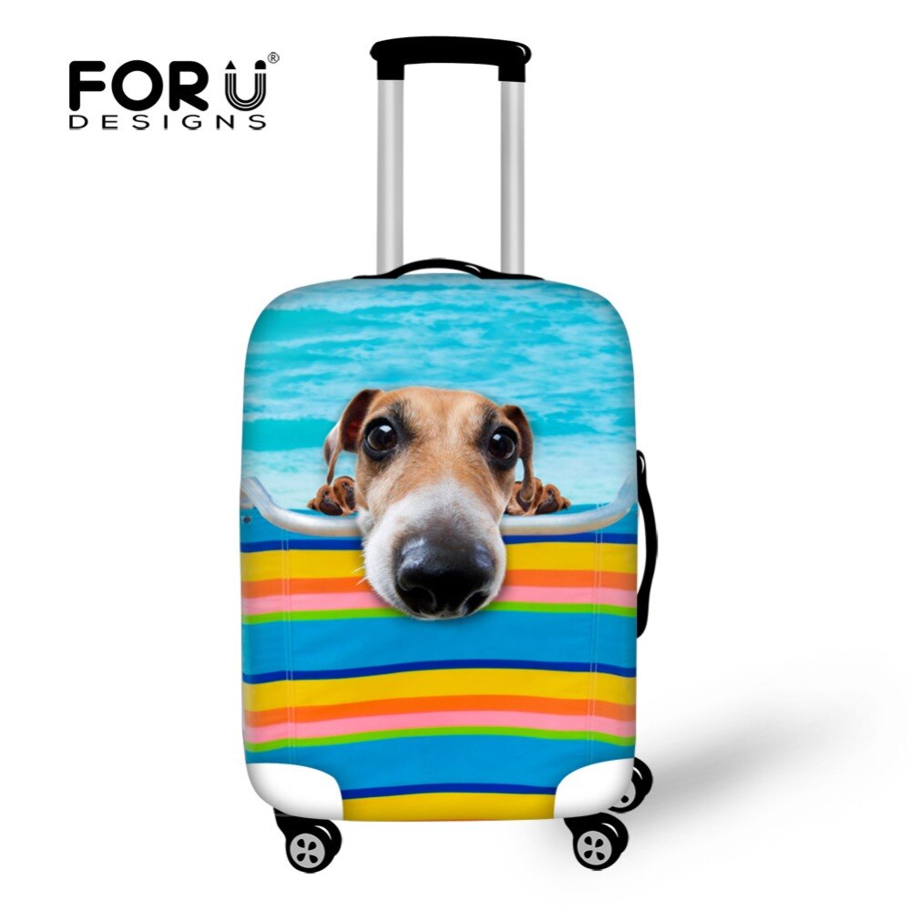 FORUDESIGNS Luggage Cover - Elastic Suitcase Protector - Dustproof Cartoon Print - Fits 18-30 Inch