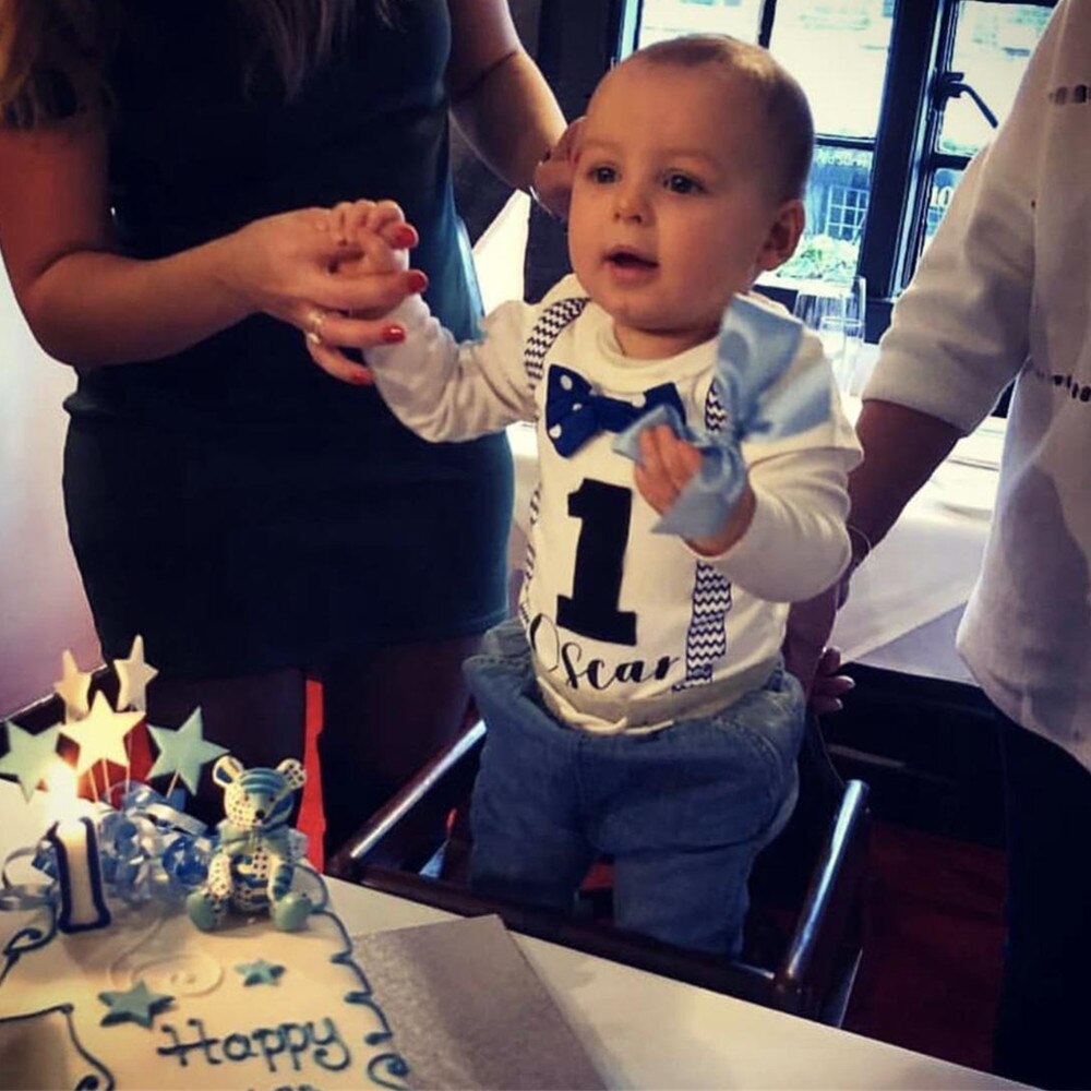Personalise Boys 1st First Birthday Romper 1st birthday bodysuit Childrens Kids birthday vest Boys 1 Age Size Cake Smash 'one'