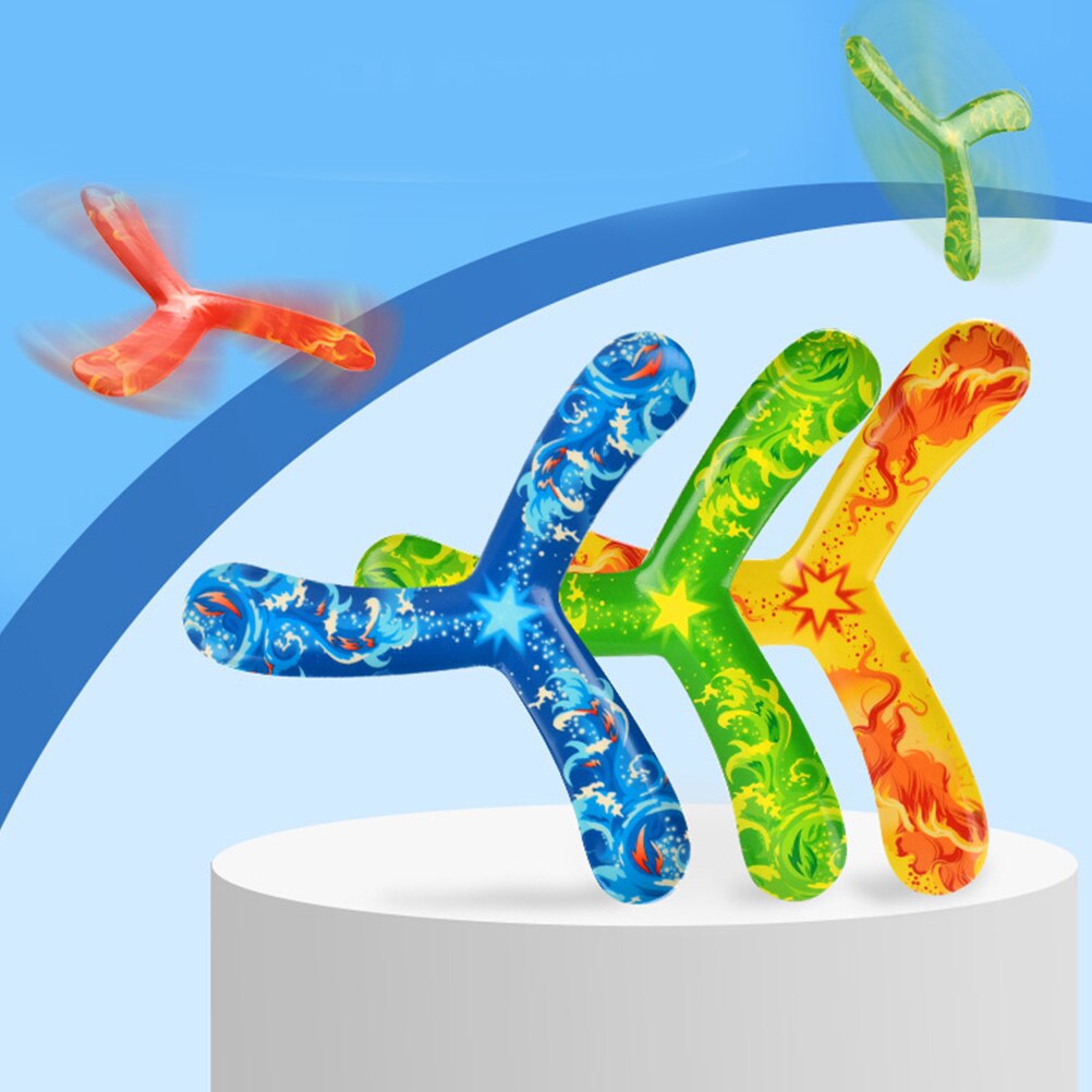 3 pezzi Cast manovella dardo tre foglie Boomerang per bambini bambini all&#39;aperto bambino