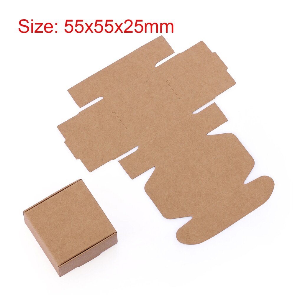 10 teile/paket Handgemachte Süßigkeiten Schmuck Verpackung Verpackung Karton Kleine Kraft Papier Verpackung Quadratischen Boden Boxen