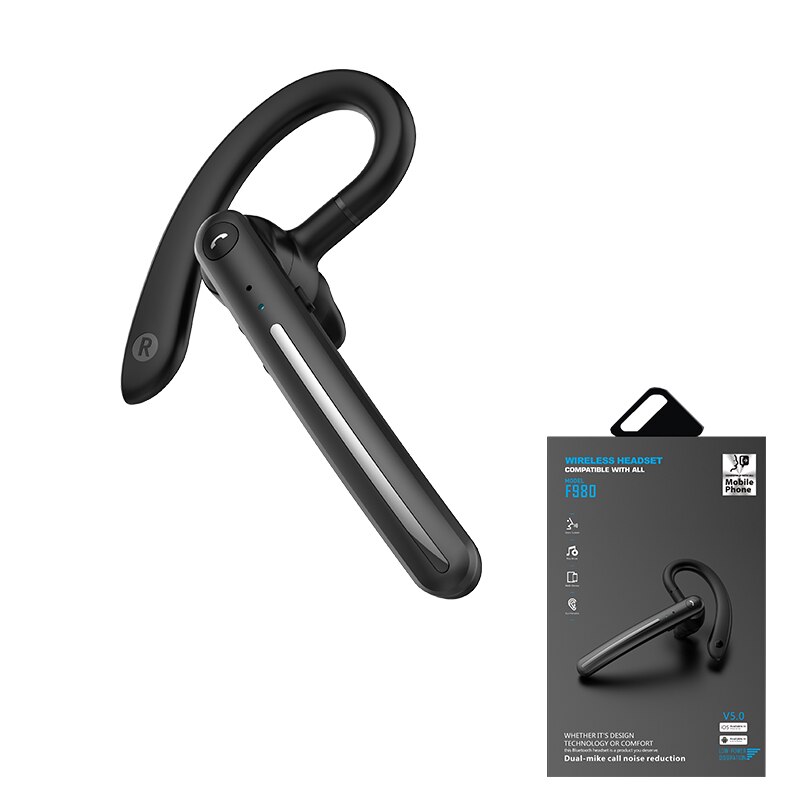 OhrbüGel-Headset Drahtlose Bluetooth-kompatibel Kopfhörer mit Zwei Micphone Lärm abbrechen Reduktion Ohr Handys Mic Volumen Kontrolle: Schwarz mit Kasten