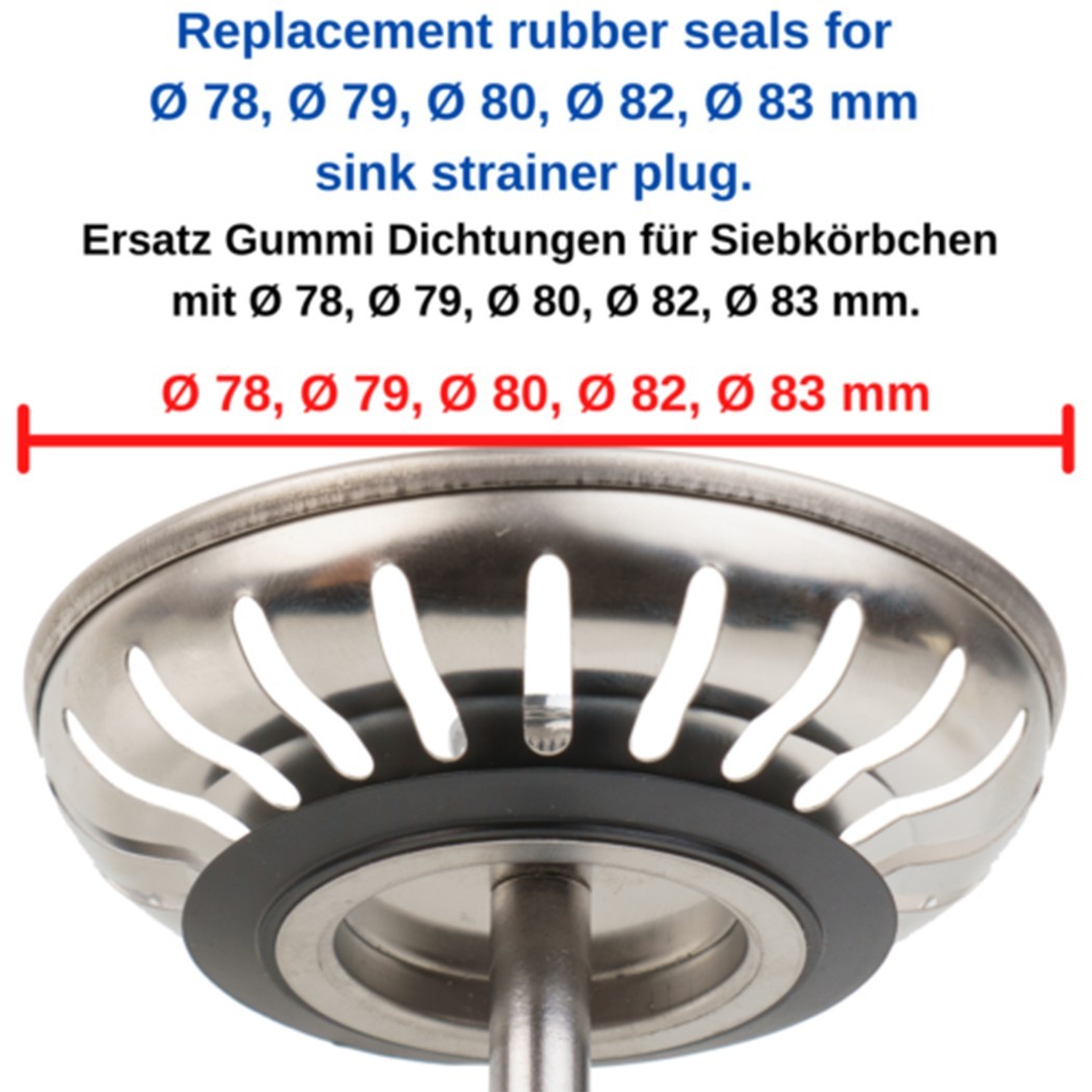 5 stuks 78 79 80 82 83mm keuken badkamer wastafel afvoer afdichtingsring rubberen afdichtingsring pakking voor franke mandzeef stop