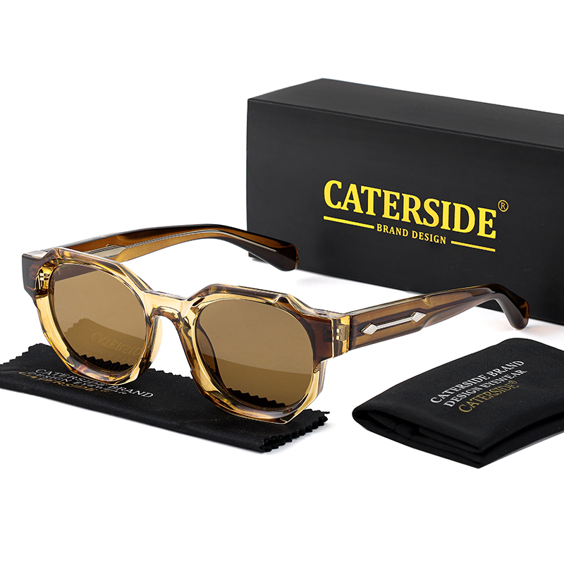 CATERSIDE gafas de sol cuadradas Retro Punk para hombre, montura gruesa Vintage, gafas de sol de para mujer, gafas de viaje para fiestas y vacaciones