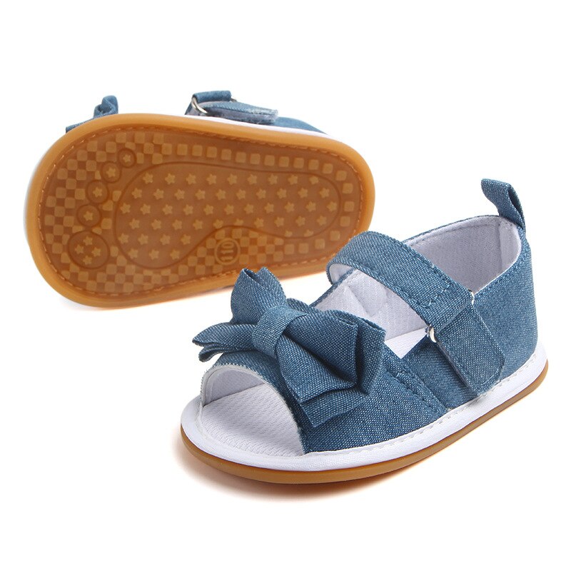Baby Baby Sandalen Leuke Sandalen Voor Meisjes Strik Peuter Eerste Walker Crib Schoenen Ademend Anti-Slip Rubberen Zool flats