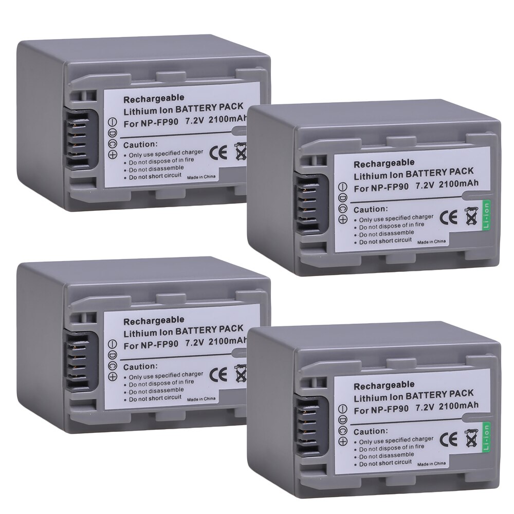 NP-FP90 NPFP90 Battery for Sony DCR-HC30 40 43E 85 94E 96 DCR-SR30 60E 70E 80E 100 Camcorders as NP-FP30 FP50 FP60 FP70 FP71: 4 battery