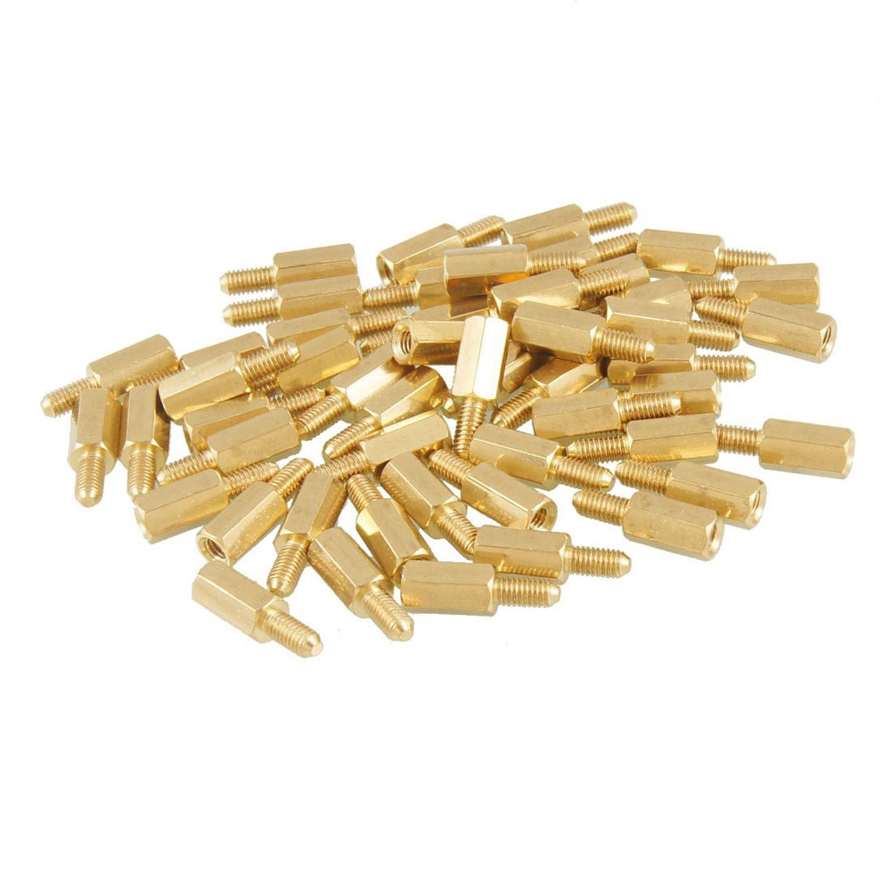 LNHF 50 pièces en laiton filetage PCB entretoise support M3 mâle x M3 femelle 6mm