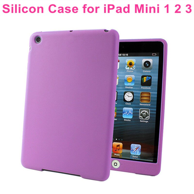 Siliconen Case Voor Ipad Mini 1 2 3 Case Full Body Protect Skin Soft Cover Voor Ipad Mini 5 Case Soft Back Cover Voor ipad Mini 4: Mini 321 Purple