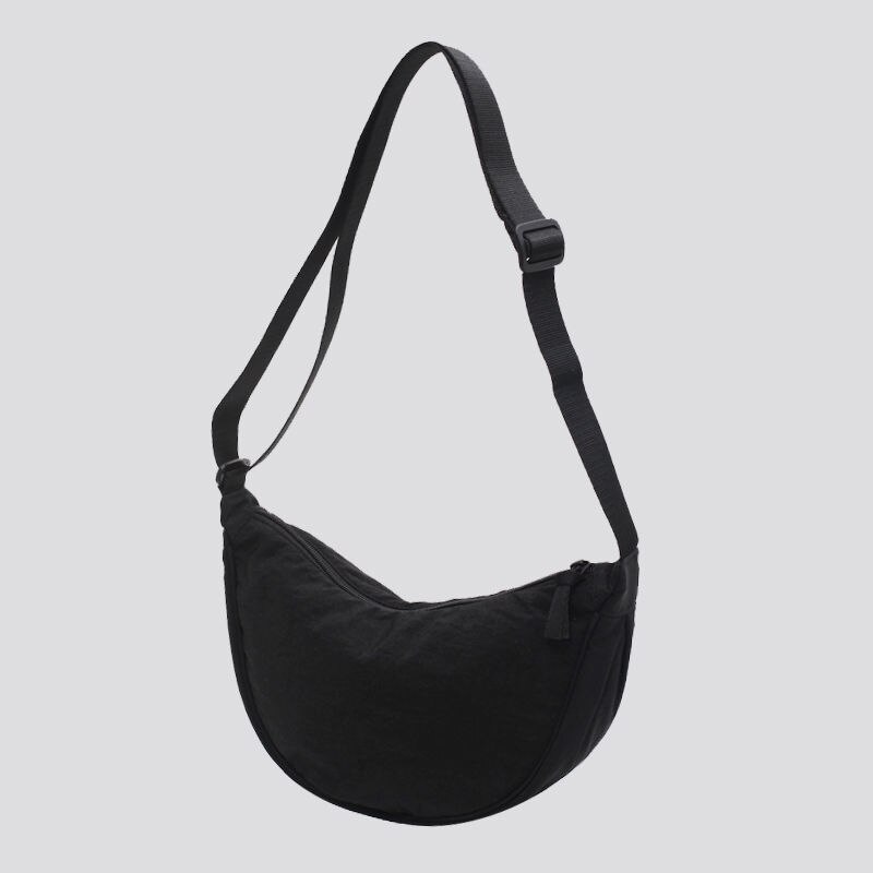 Eenvoudige Vrouwen Messenger Bag Dames Nylon Hobos Kleine Schoudertassen Vintage Vrouwelijke Meisjes Portemonnee Doek Handtassen: black