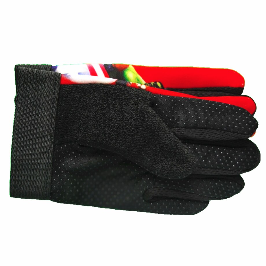 Autumn Winter Five Fingers Gloves Bicycle Football Anti-Slip Cartoon 7-10T Kids Gloves Sport For Boy Keep Warm: red 2