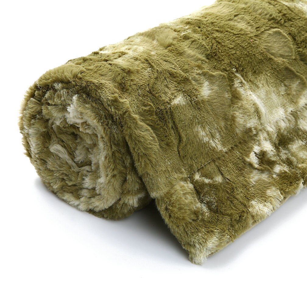 Universal lammet fløjletæppe luksus varmt fluffy plys tæppe tie-dye faux fur super blødt tæppe vinter varmt sheetsla 465: Grøn