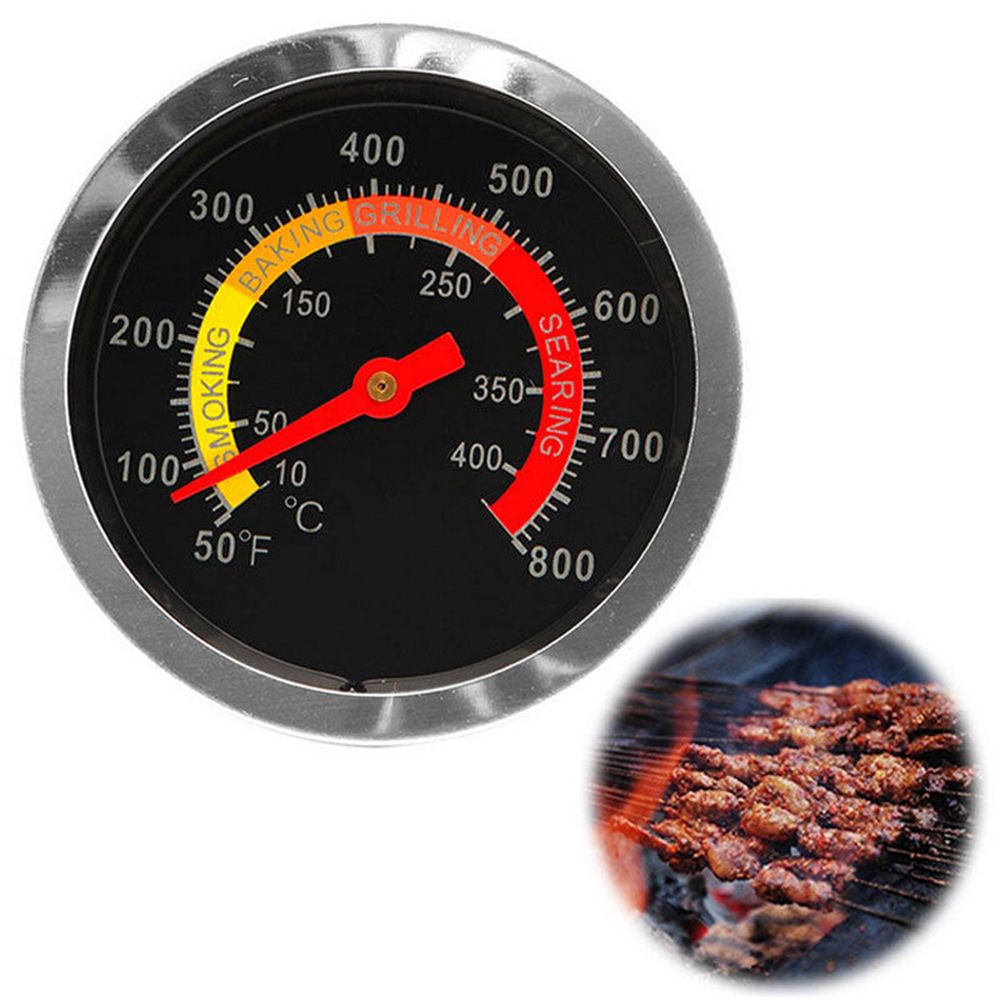 50-400, grill bbq ryger grill rustfrit stål termometer temperaturmåler