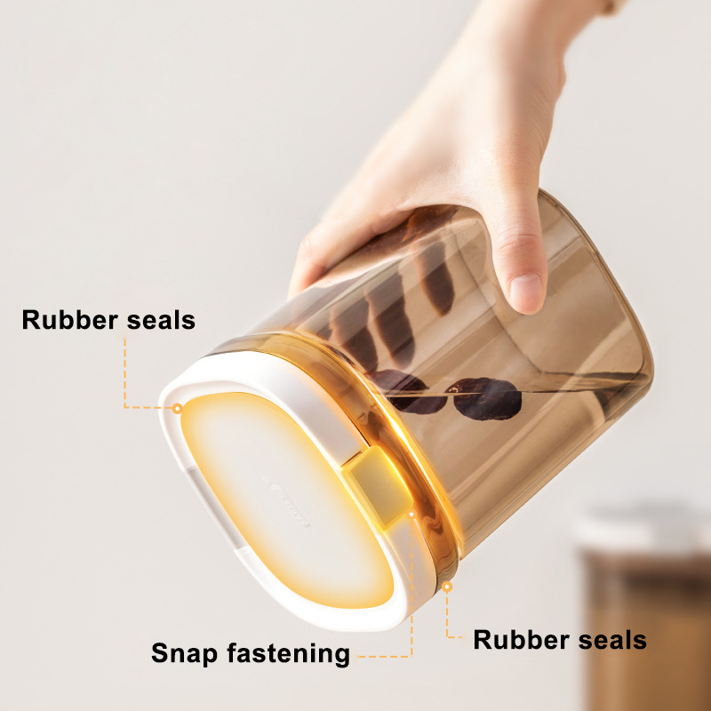 Récipient hermétique de stockage des aliments avec cuillère, pot de cuisine de 800/1300/1800 ml pour farine, sucre, café, sans BPA, empilable, facile à nettoyer
