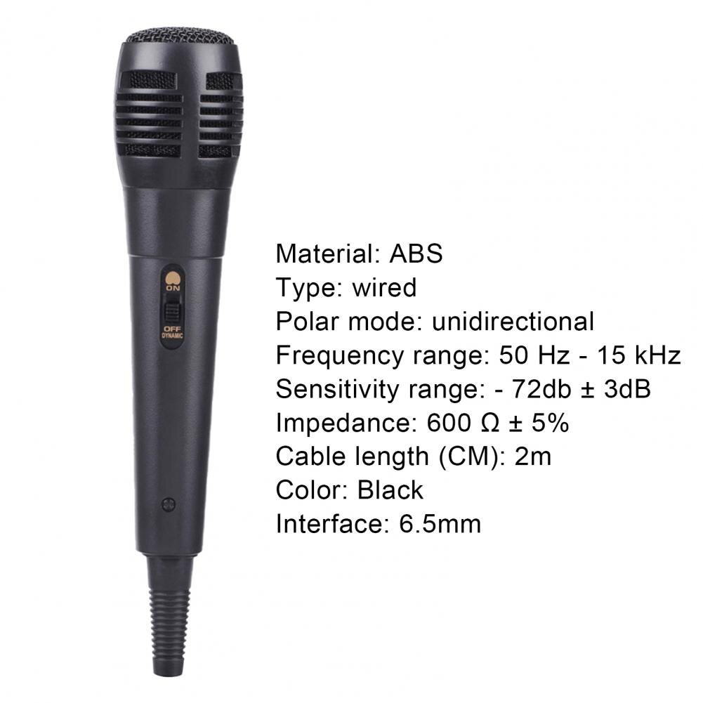 Microfoon Undirectional Dynamische Black Wired Undirectional Microfoon Thuis Ktv Voor Muziek Speler Zingen Recorder Mic