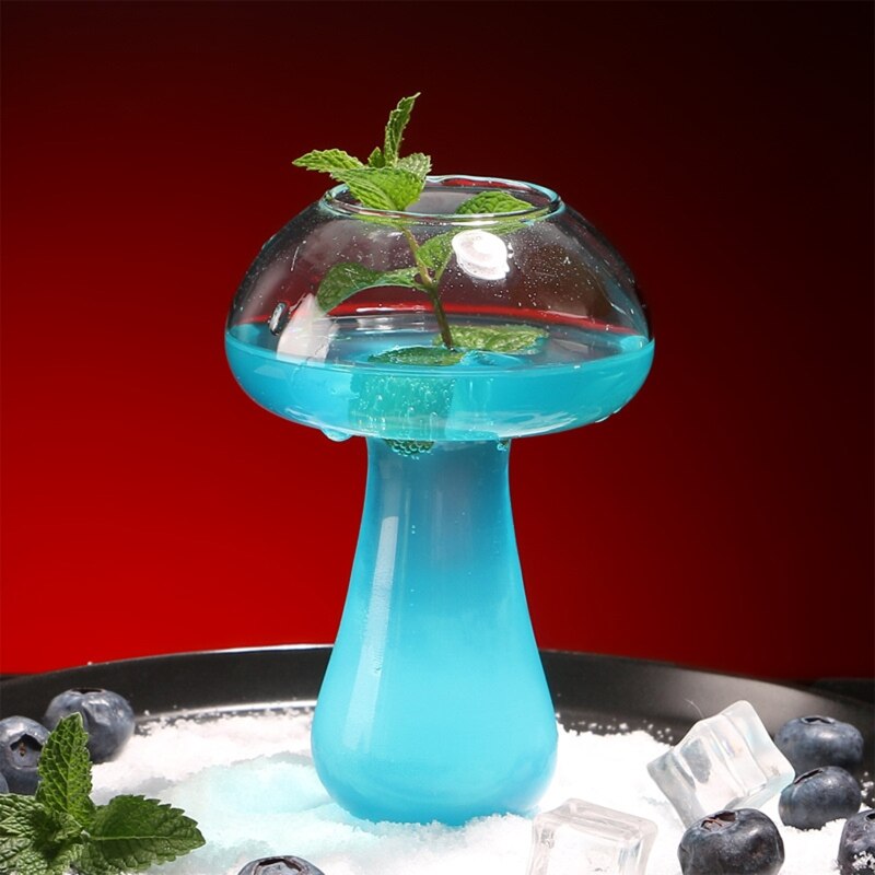 Mushroom 380ml Cocktail Glass , Novelty Drink Cup for KTV Bar Night Party