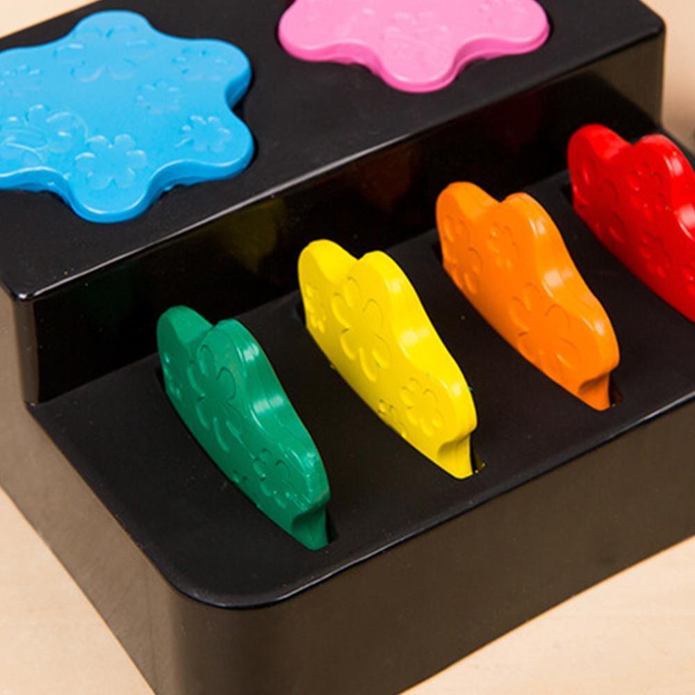 Bébé 12 couleurs cire Crayon sûr Non toxique matériel certifié jouet sécurité enfants éducation précoce papeterie anneau neige forme