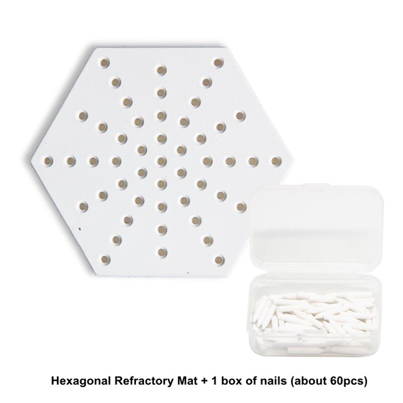 Ceramic Refractory Pad Support Nail Kiln Tools High Temperature Resistant Material Pottery Tools Clay Small Object Firing Tool: 1Set Hexagonal Mat