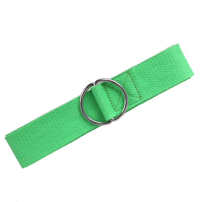 1Pc Yoga Stretch Strap D-Ring Gesp Riem Yoga Riem Fitness Oefening Gym Touw Figuur Taille Been Weerstand fitness Bands: Green