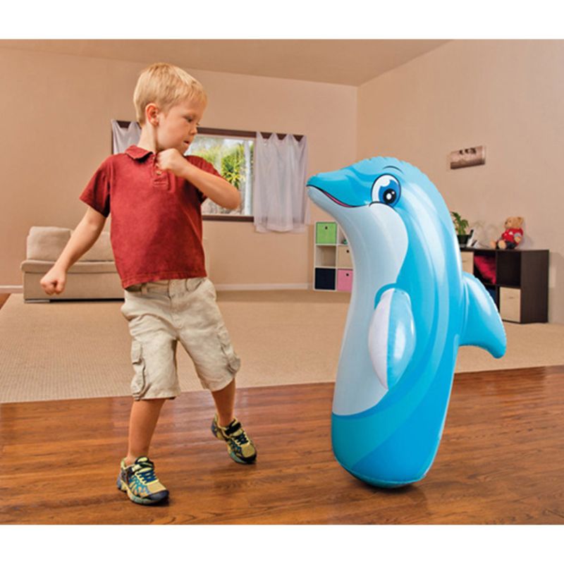40jc aufblasbare, verdickte boxsäcke für kinder mit fitness-puzzle-tiermuster