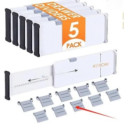 Justerbar skuffedeler, skillevegg, selvstendig organisering til bokhyller, garderober, kjøkken, gratis kombinasjonsoppbevaringsstativ: Rustfritt stål