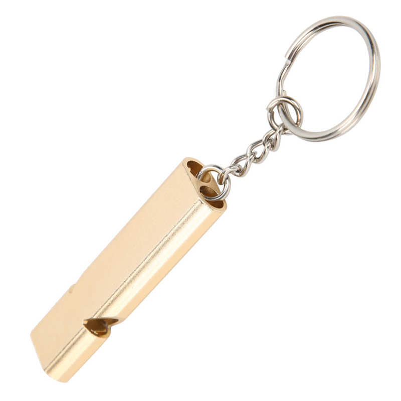 Leichte, kleine pfeife aus aluminiumlegierung mit schlüsselanhänger für outdoor-aktivitäten wie camping und wandern