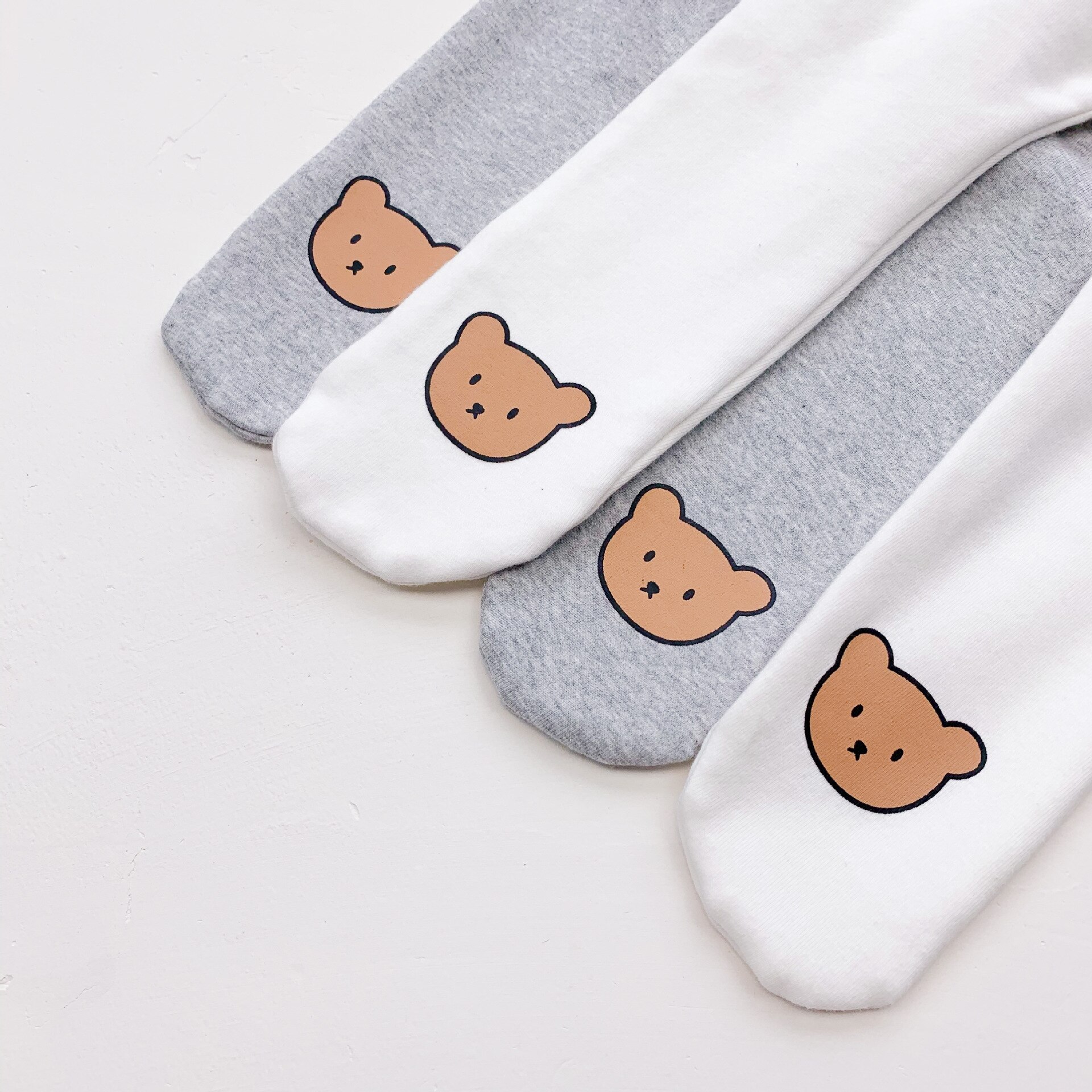 Autumn Winter Newborn Baby Pantyhose Cute Cartoon Bear Print Toddler Girls Tights Kids Stocking For Children Clothes 0-24M