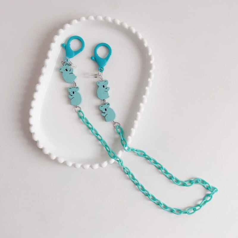 Cadena colgante de Koala para gafas de sol para mujer, cadena de cuentas para mascarillas, colgante, a la: Verde