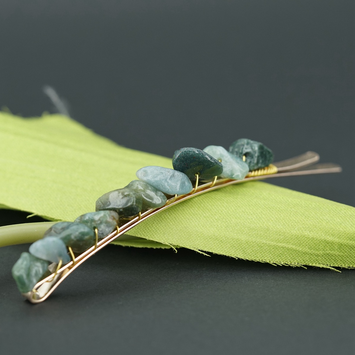Women Hair Clip Pin Handmade Chip Gemstone Barrettes Hair Grips Accessories Crystal Bobby hairpin Girls Headwear