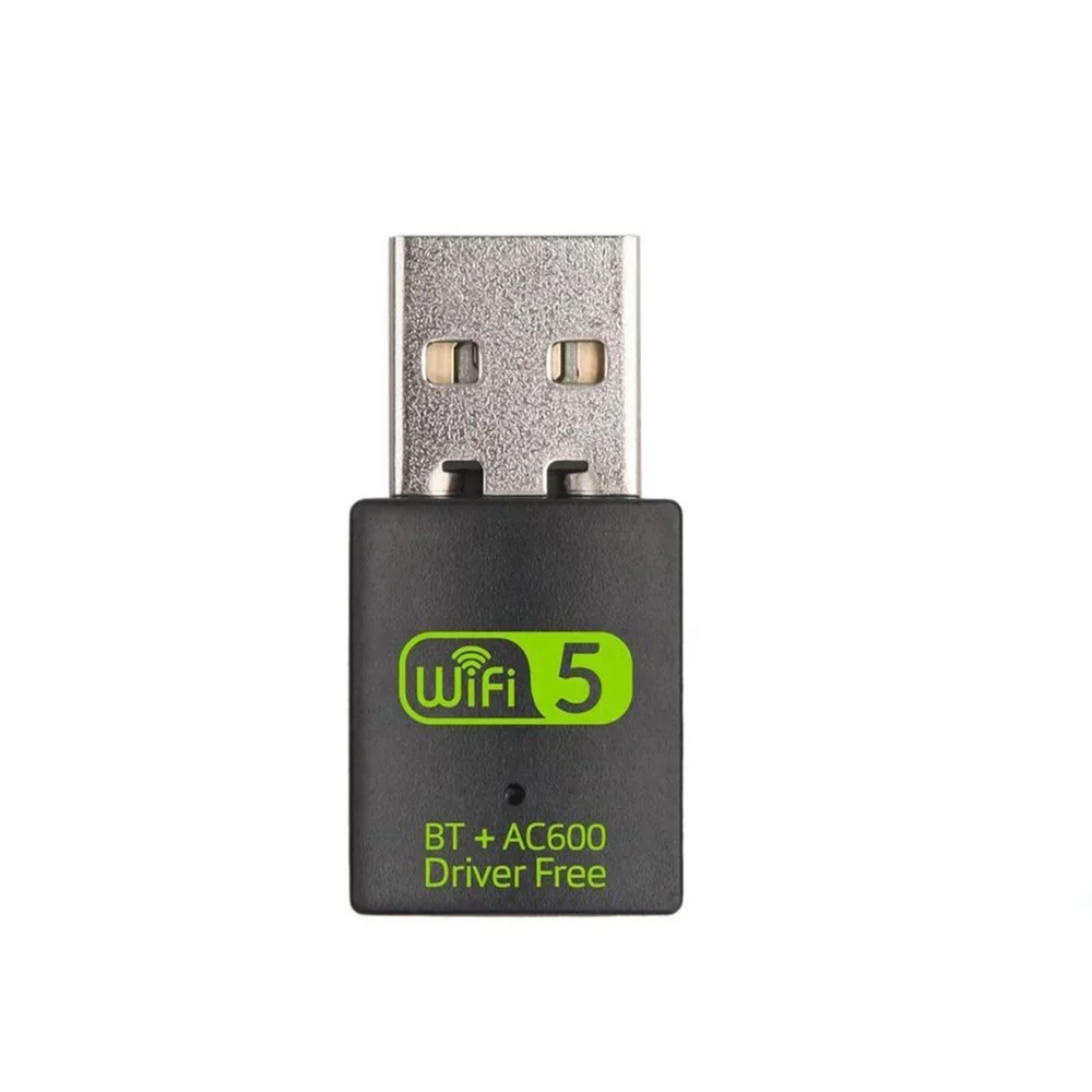 600Mbps USB WiFi Dual Band 2.4/5.8Ghz Wireless External Receiver Bluetooth Adapter Mini WiFi Dongle RTL8821CU for PC/Laptop: black