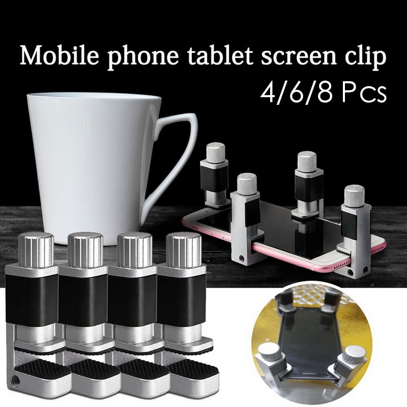8 Stks/partij Verstelbare Metalen Clip Armatuur Klem Telefoon Reparatie Tools Lcd-scherm Bevestigingsklem Clip Voor Iphone/Ipad/Tablet