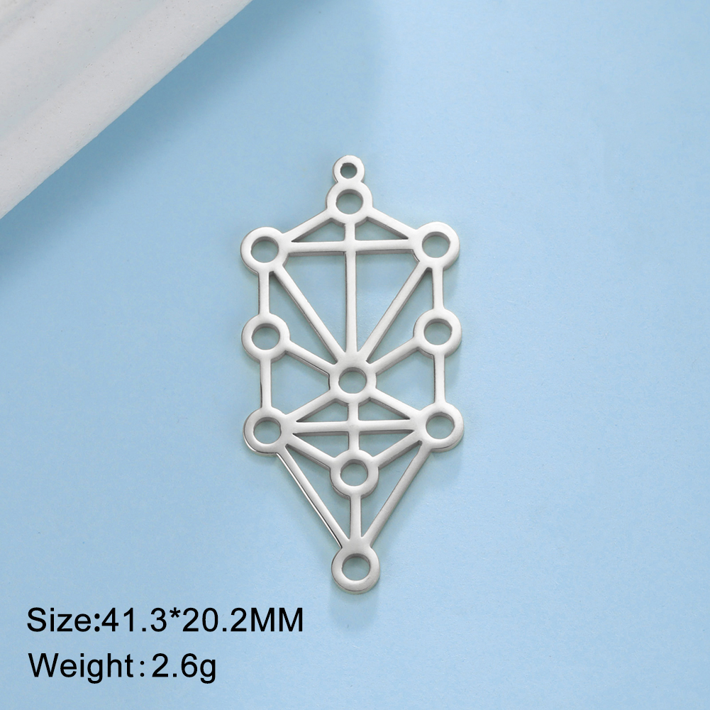 Dawapara Mystic Kabbalah Levensboom Spirituele Amulet Hanger Rvs DIY Bedels voor Sieraden Maken Chanoeka