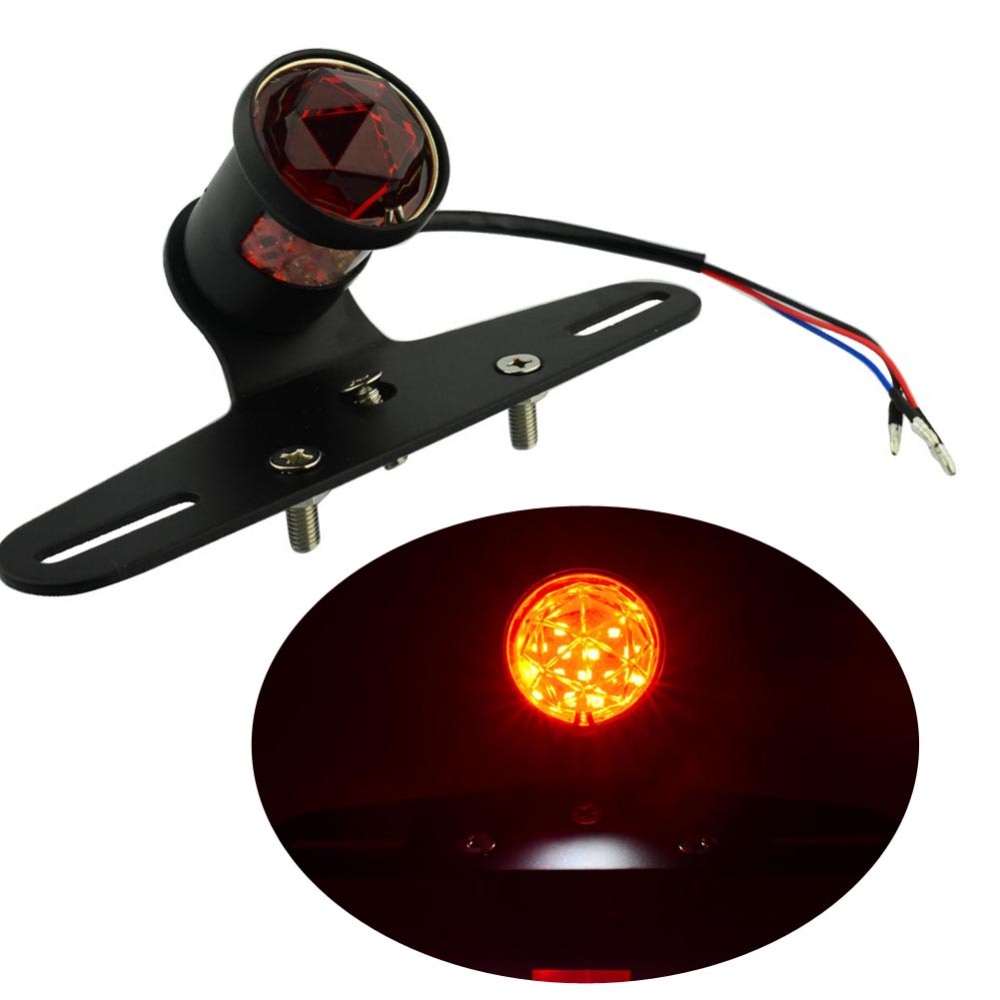 Mini achterlicht voor motorfiets LED achterremlicht remlicht lamp voor scooter ATV cafe racer bobber achterverlichting (zwart