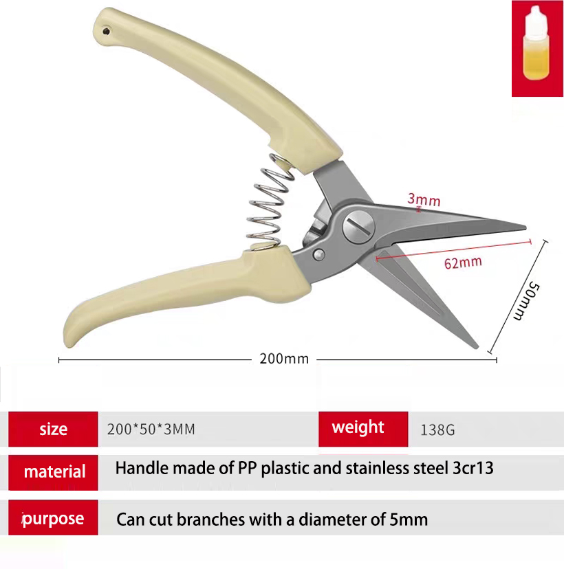 Garden Scissors Secateurs Pruning Shears with Ergonomic Handles Gardening Scissors Bonsai Cutters Tree Hand Tools Pruner: Silver