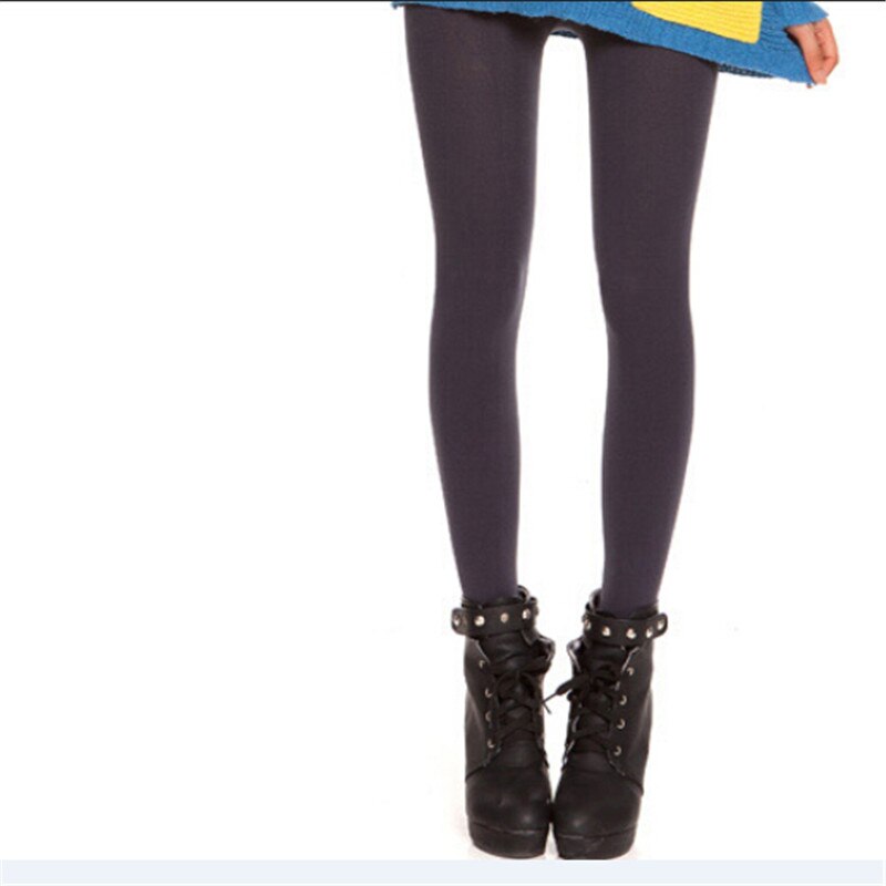 Vrouwen Dikke Fleece Panty Gevoerd Thermische Stretchy Slim Skinny Panty Winter Warm Vrouwelijke Effen Broek: GRAY