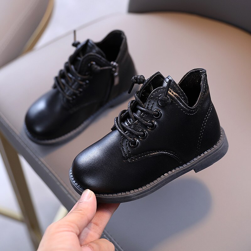automne enfants chaussures en cuir souple enfant en bas âge enfants Martin bottes imperméable à l'eau confortable filles bottes