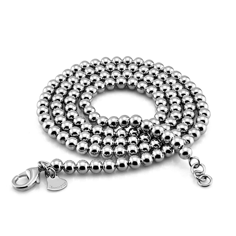 Minimalism 100% 925 Sterling Silver Ball Necklace Pendant Man /Woman Bead Chain Choker 18 -36 inches 4/5/6//8/10MM: 10mm 51cm